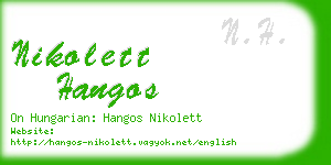 nikolett hangos business card